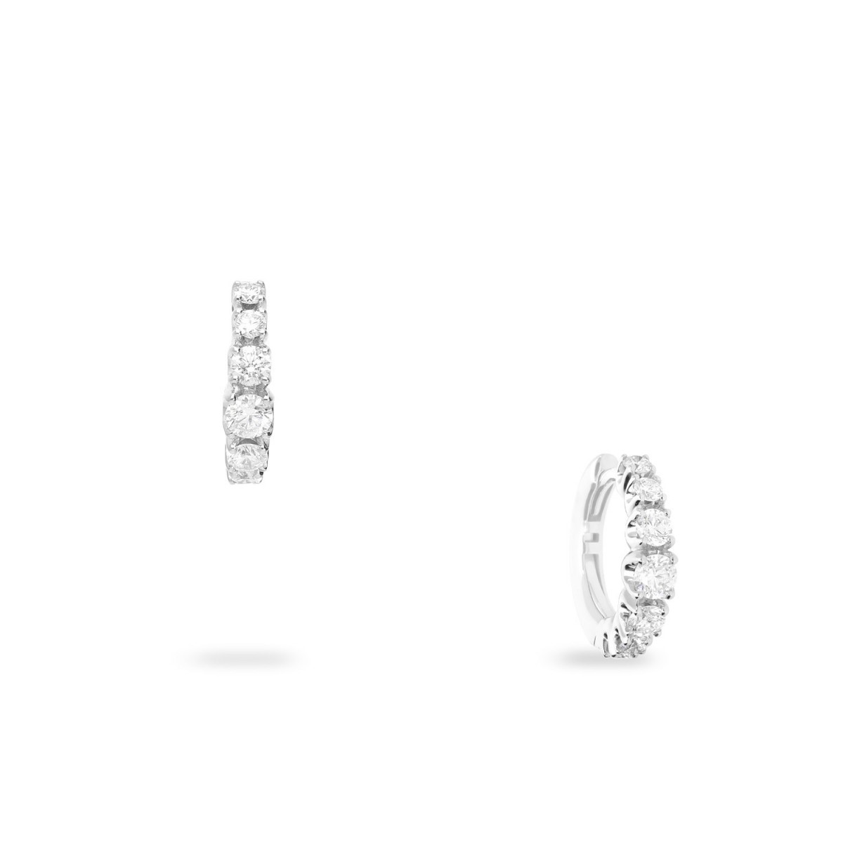 Pendientes criolla con 5 Diamantes frontales (0.62ct)