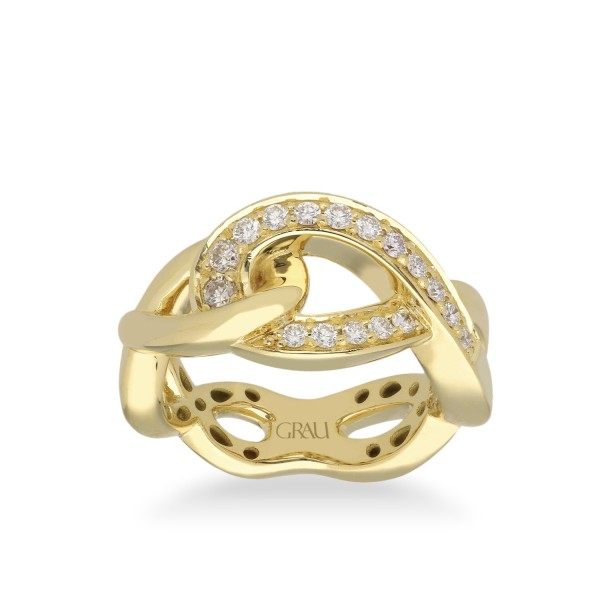 Grau Interlocking Infinity Ring Yellow Gold