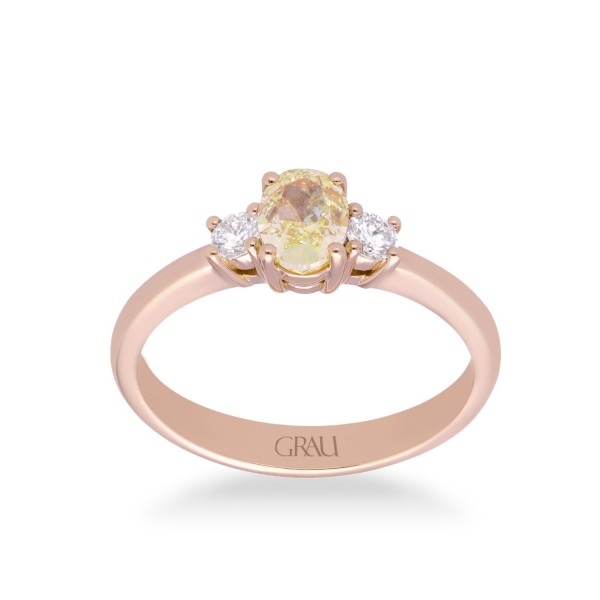 Solitario Grau con Diamante Fancy y Oro Amarillo