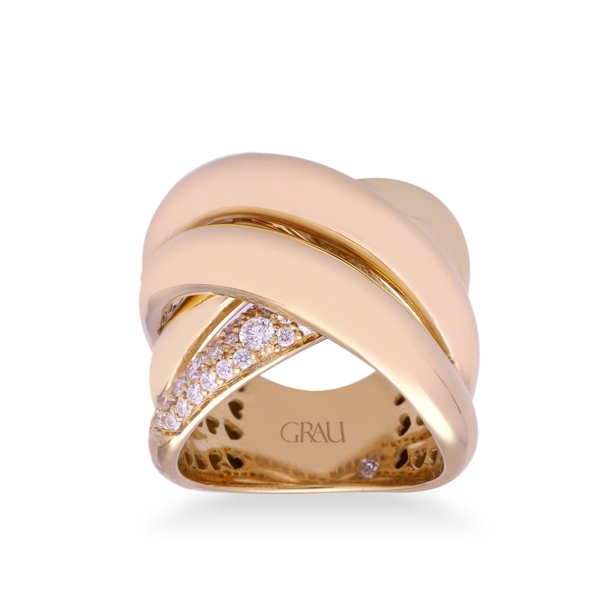 Grau Crossover Ring in Rose Gold - Jewelry Online Grau