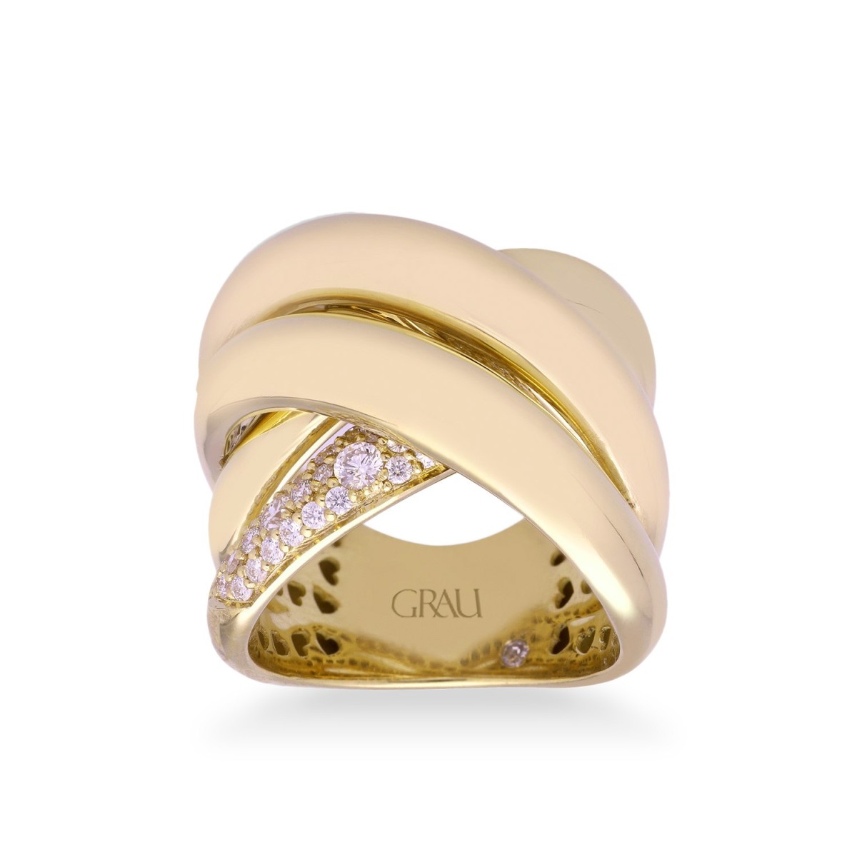 Anillo Cruzado Grau Oro Amarillo