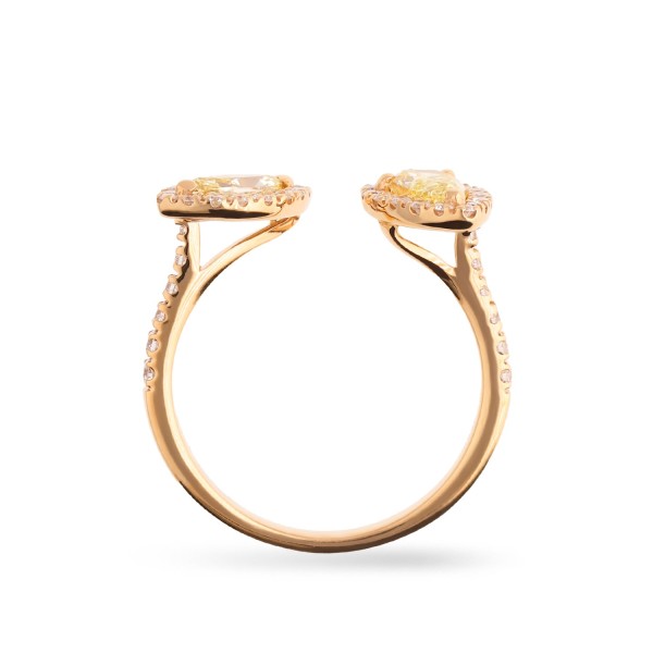 Anillo de Oro Rosa de Diamantes Fancy y Orla de Diamantes | Joyería Grau Online