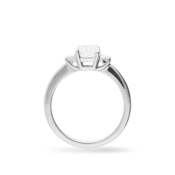 Anillo Trilogy en Oro Blanco con Diamante Central 1,20 ct
