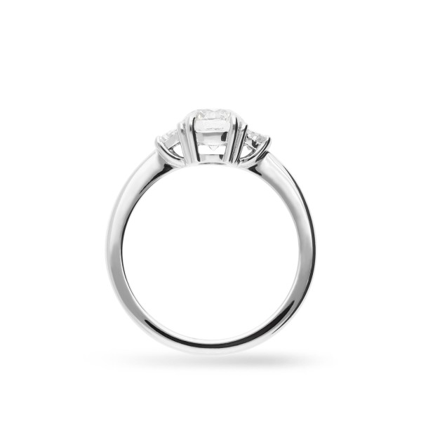 Anillo Trilogy en Oro blanco con Diamante central