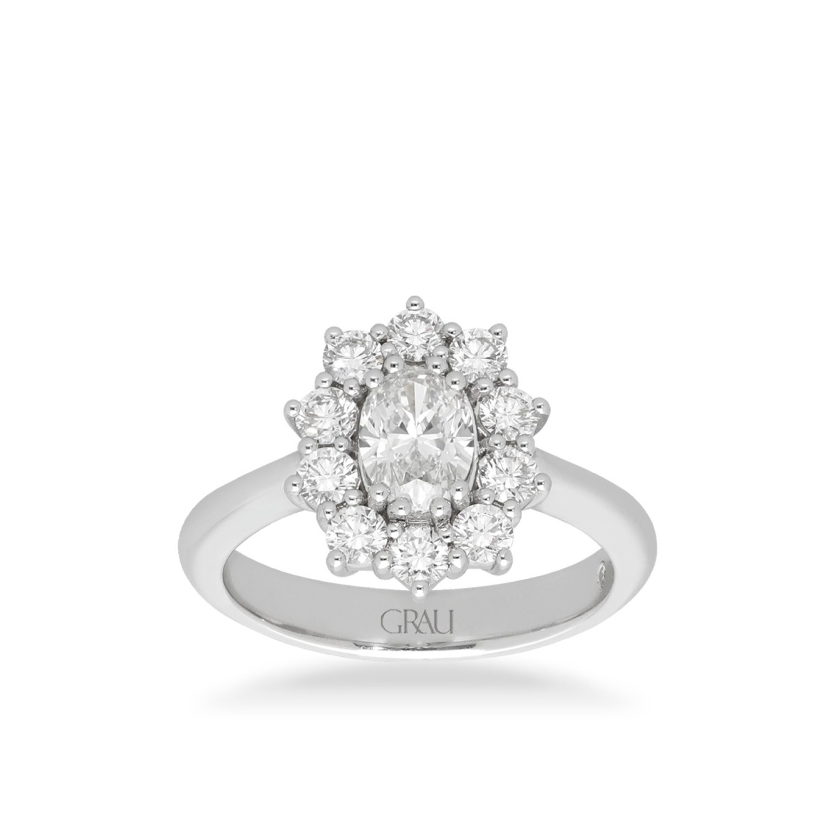 Anell Rosetó Or Blanc Orla de Diamants – Joieria Online Grau