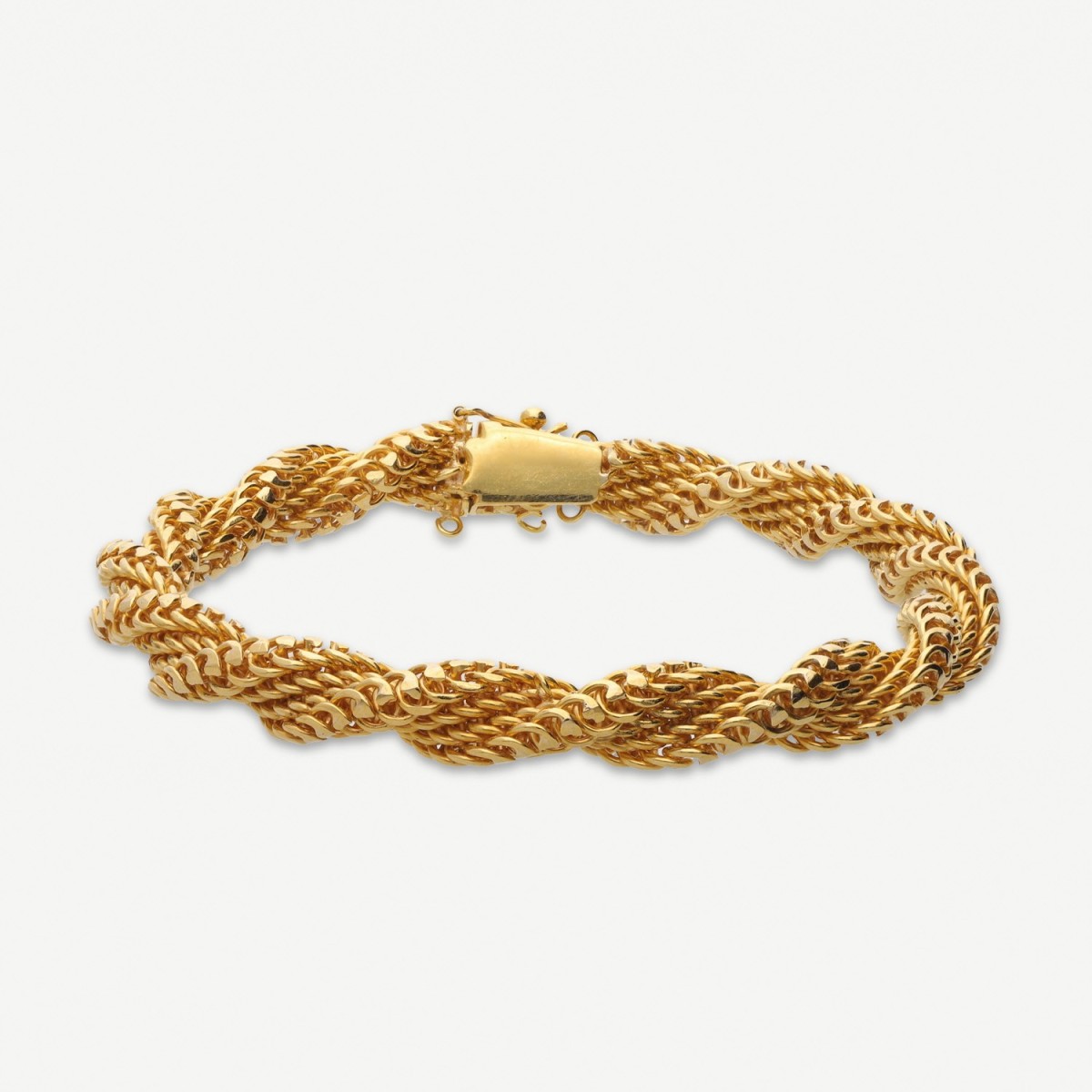 Pulsera Trenzada en Oro Amarillo 18k