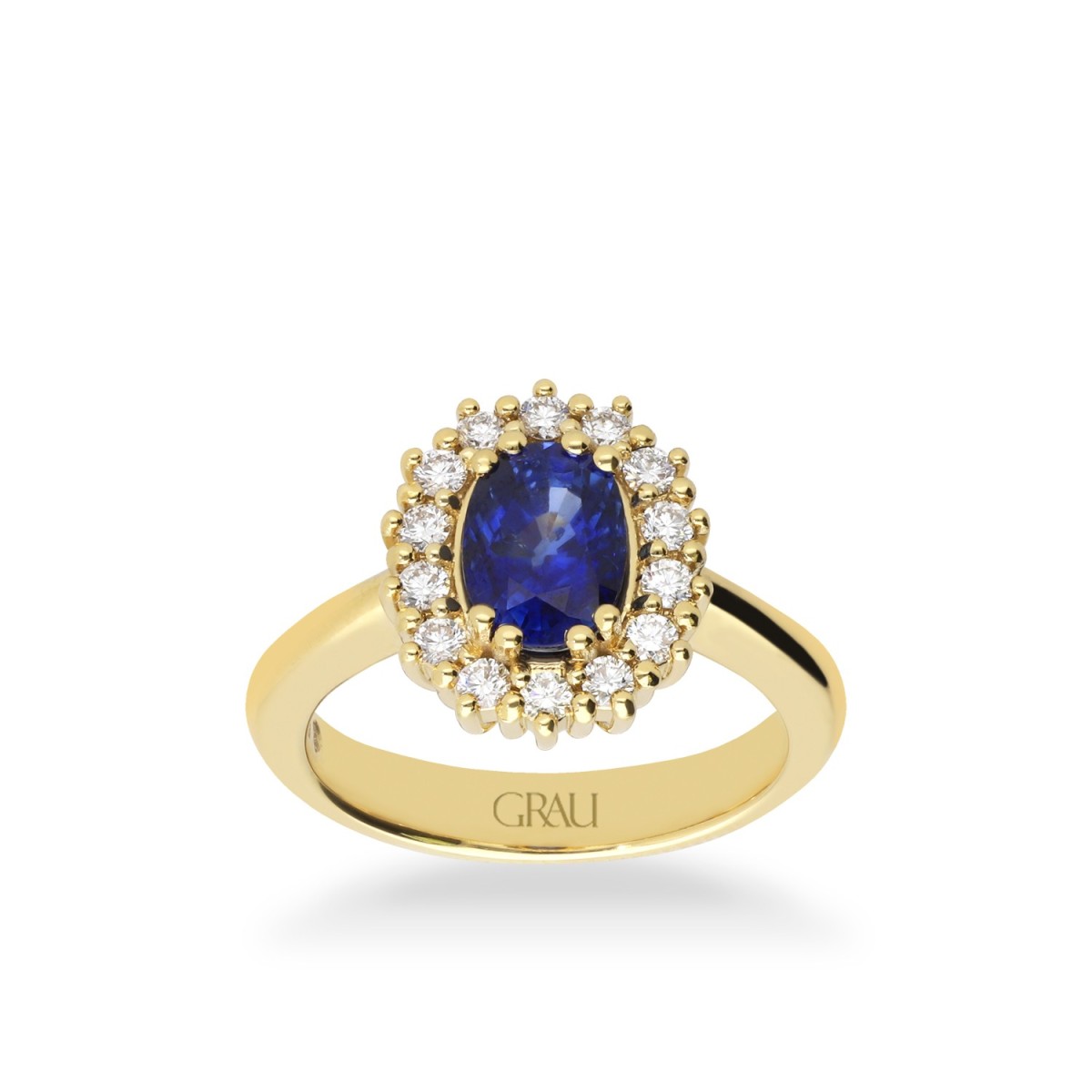 Anillo Rosetón Grau Zafiro y Oro Amarillo