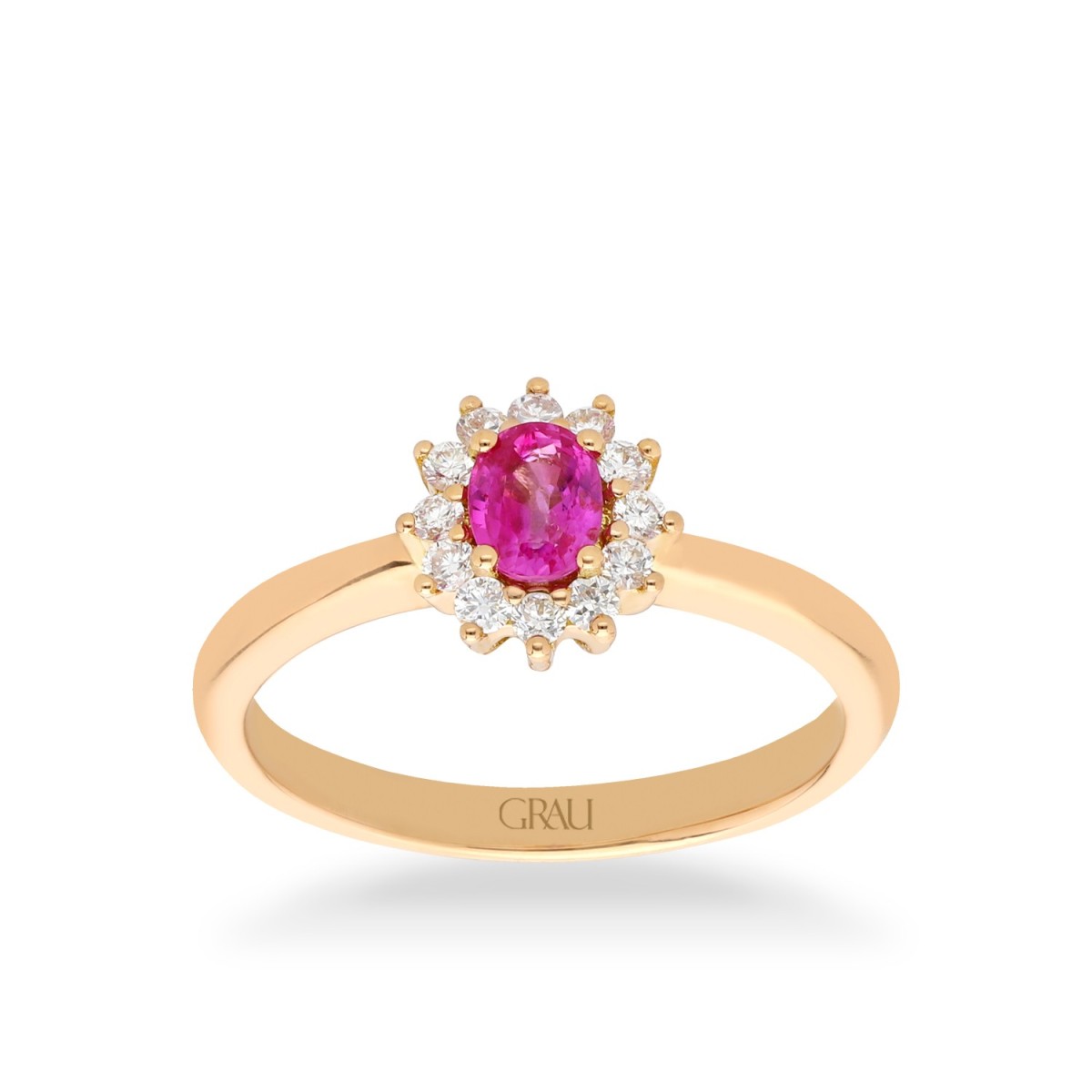 Rosette Grau Pink Sapphire and Rose Gold Ring