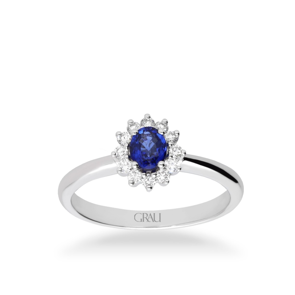 Anillo Rosetón Petit Grau Zafiro y Oro Amarillo