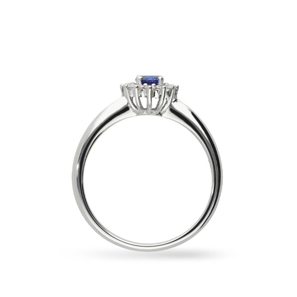 Anillo Rosetón Petit Grau Zafiro y Oro Amarillo