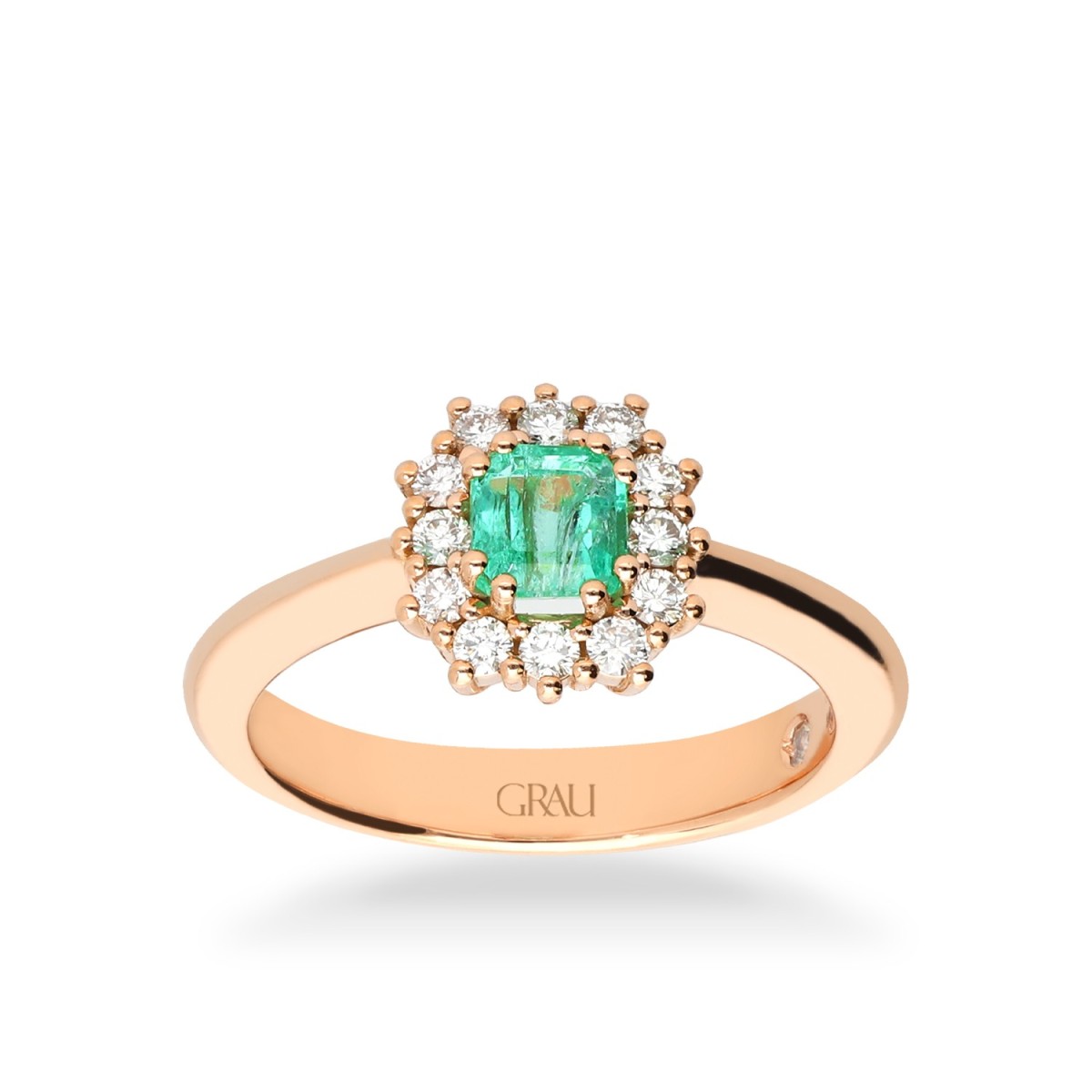 Rosette Grau Emerald and Rose Gold Ring