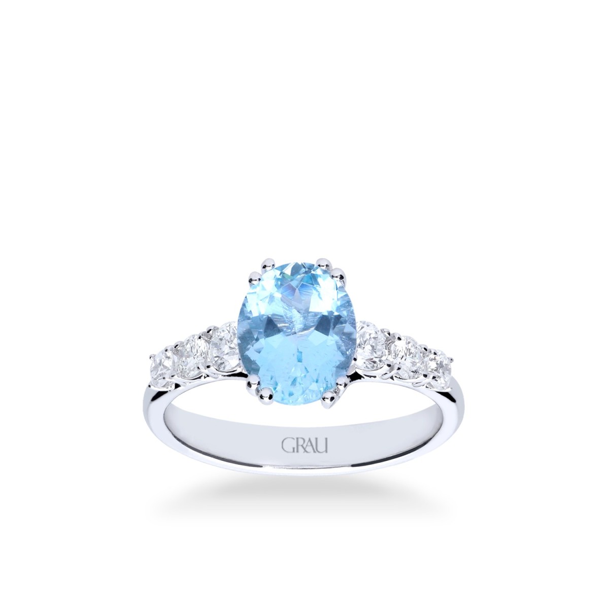 Grau Ring White Gold and Aquamarine