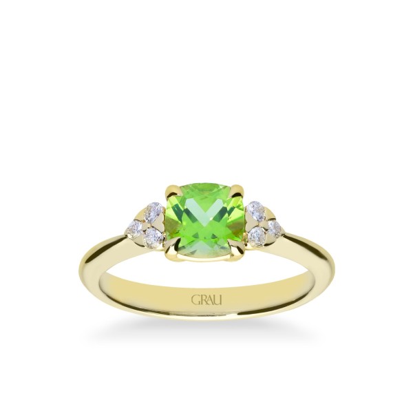 Anillo Grau Oro Amarillo y Peridoto