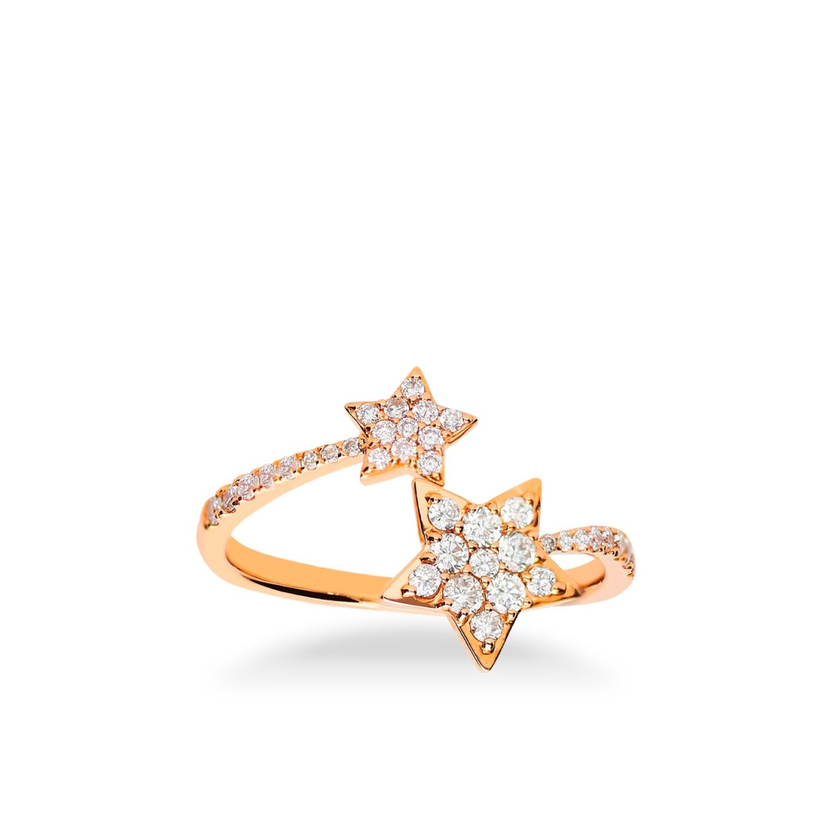 Grau Open Ring with Stars in Rose Gold