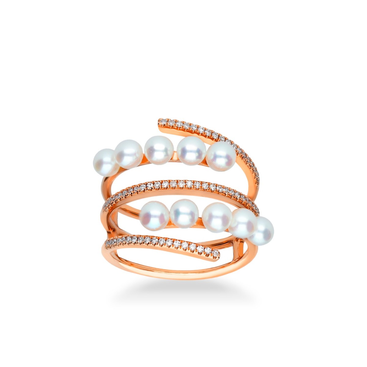 Pink Gold, Diamonds and Pearls Grau Ring