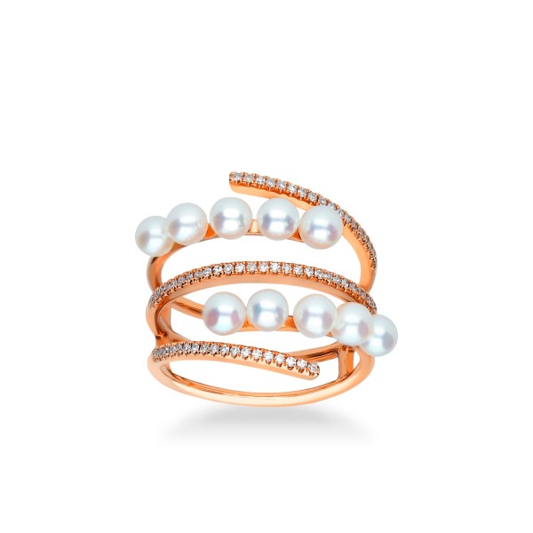 Pink Gold, Diamonds and Pearls Grau Ring