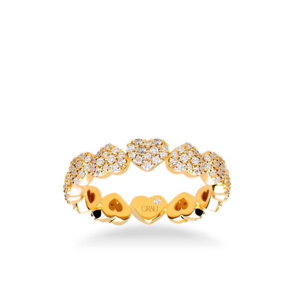 Alianza Grau 3/4 Corazón Oro Amarillo y Diamantes