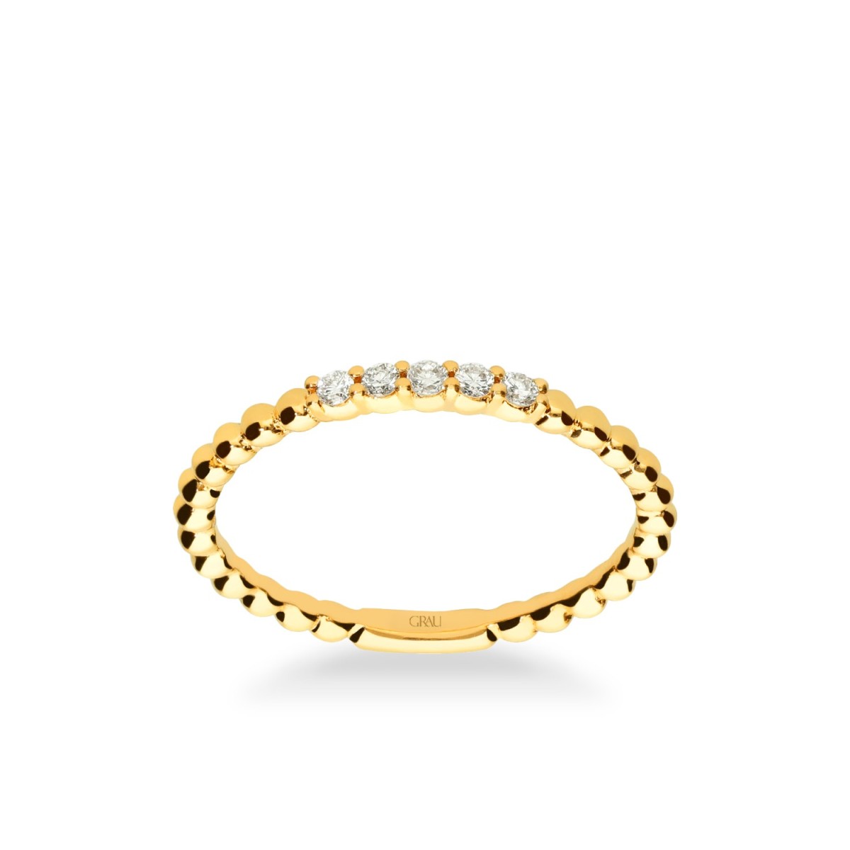 Anillo Fino Bollicine Oro Amarillo y Diamantes