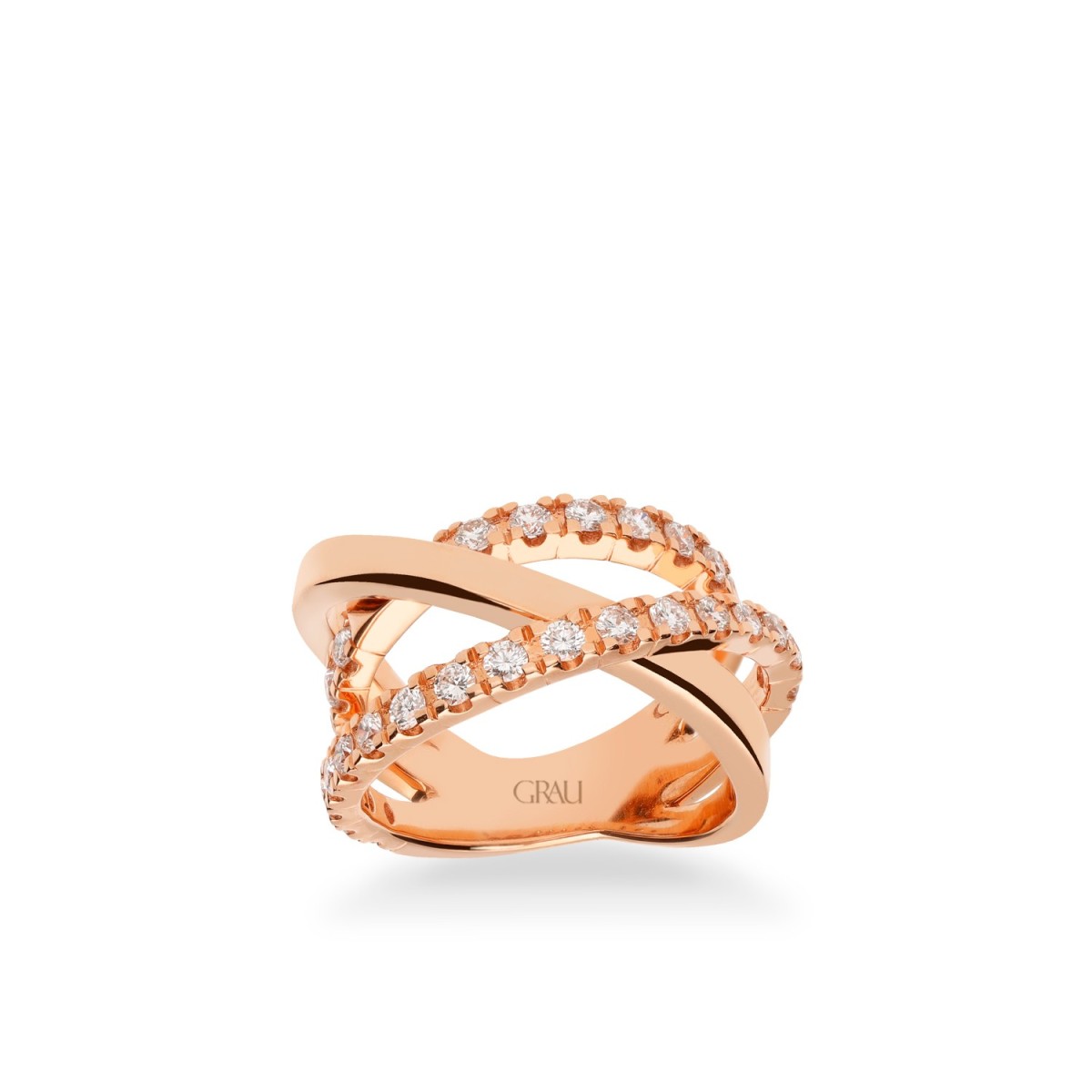 Rose Gold and Diamonds Grau Ring