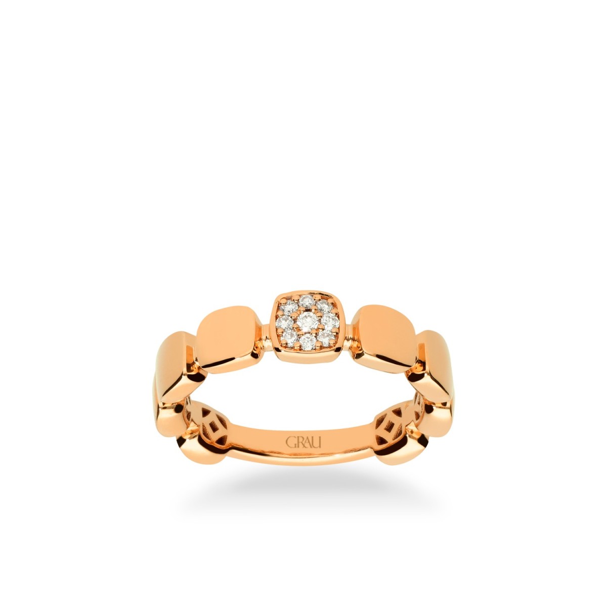 3/4 Wedding Ring Grau Pink Gold and Diamonds