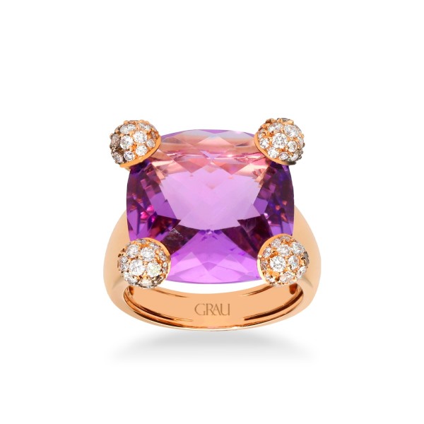 Amethyst and Diamond Ring
