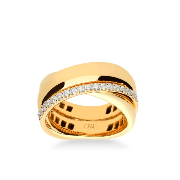Anillo Grau Oro Amarillo y Diamantes