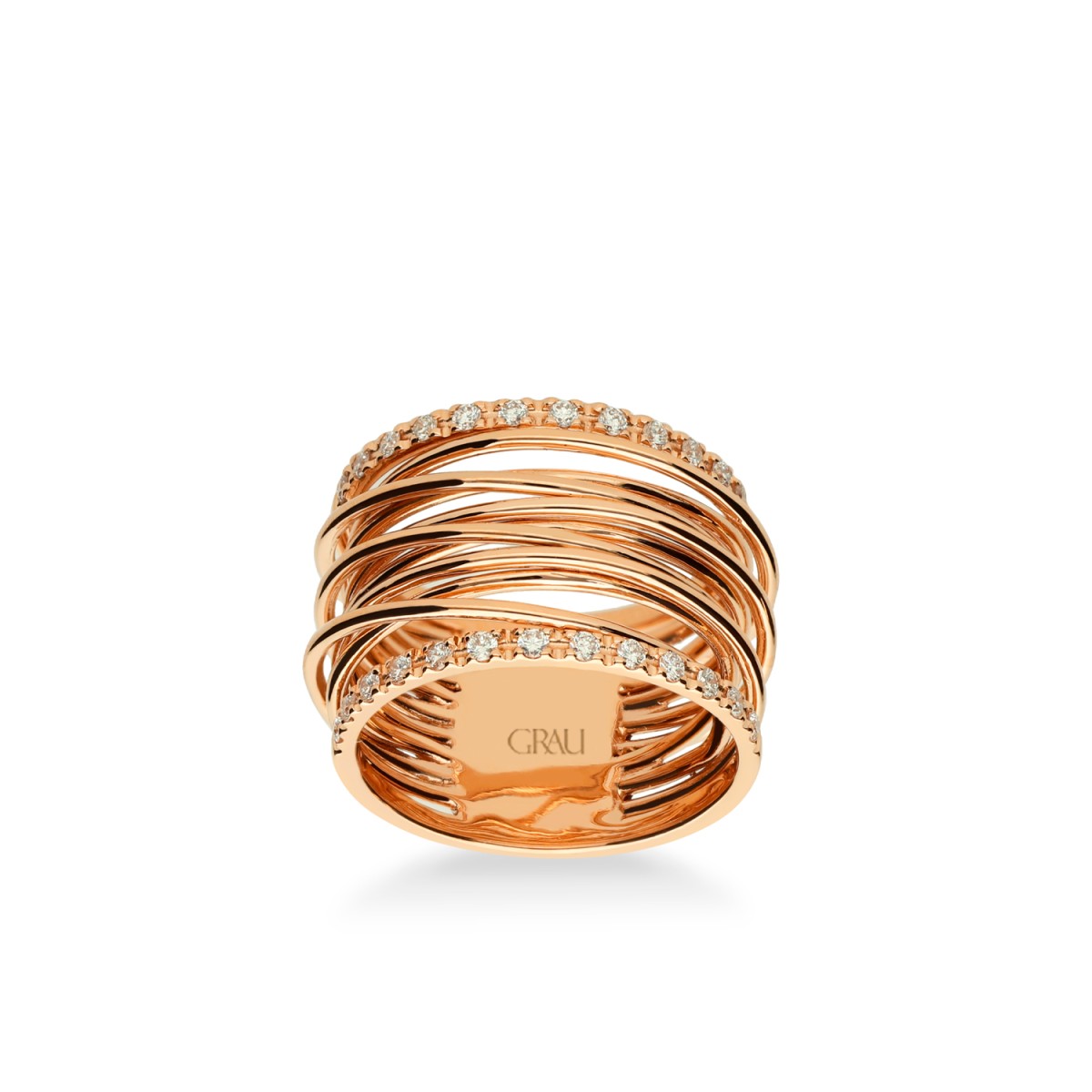 Anillo Multihilos Oro Rosa y Diamantes