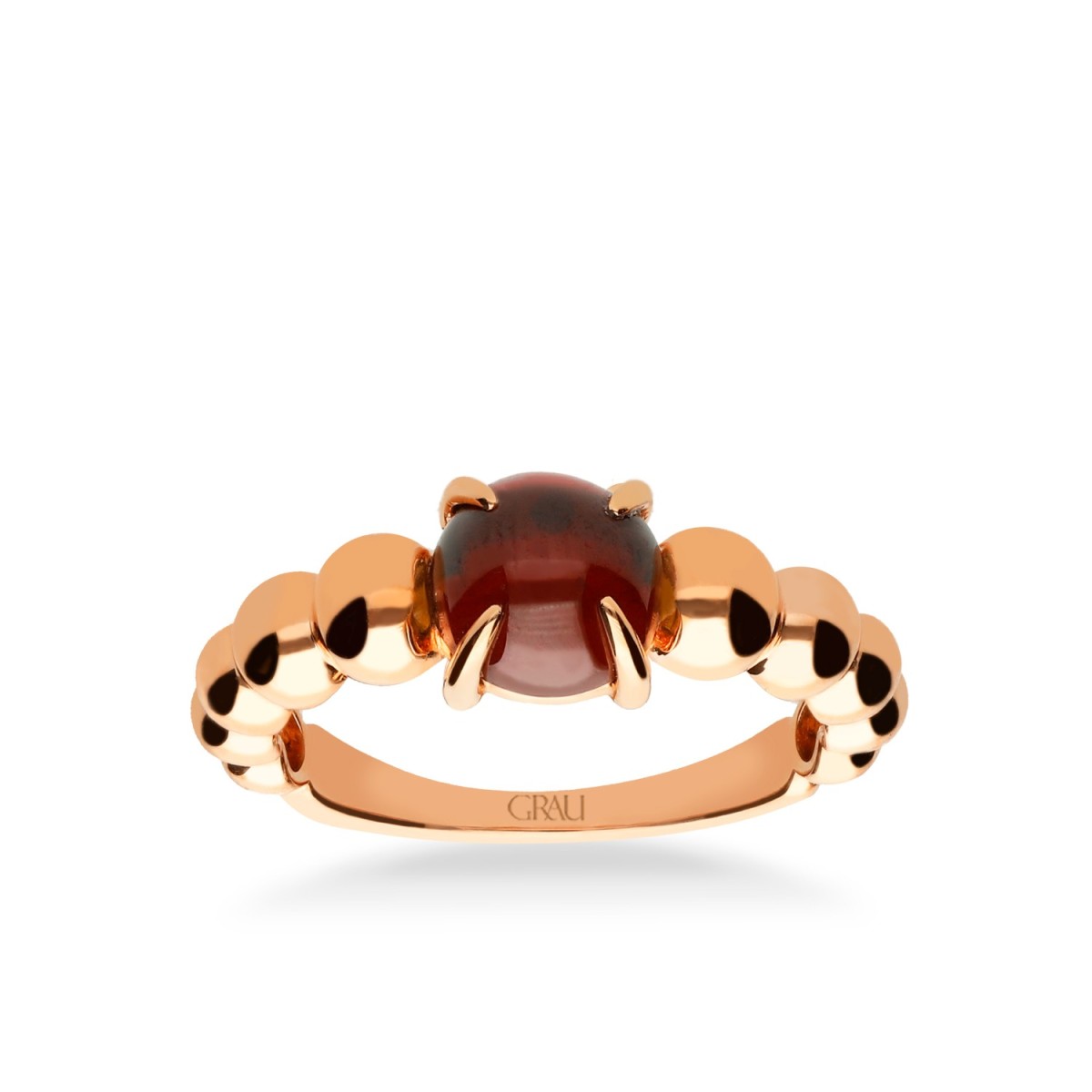 Anell Garnet Or Rosa Grau
