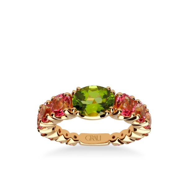 Anillo Good Mood Turmalina y Peridoto Verde