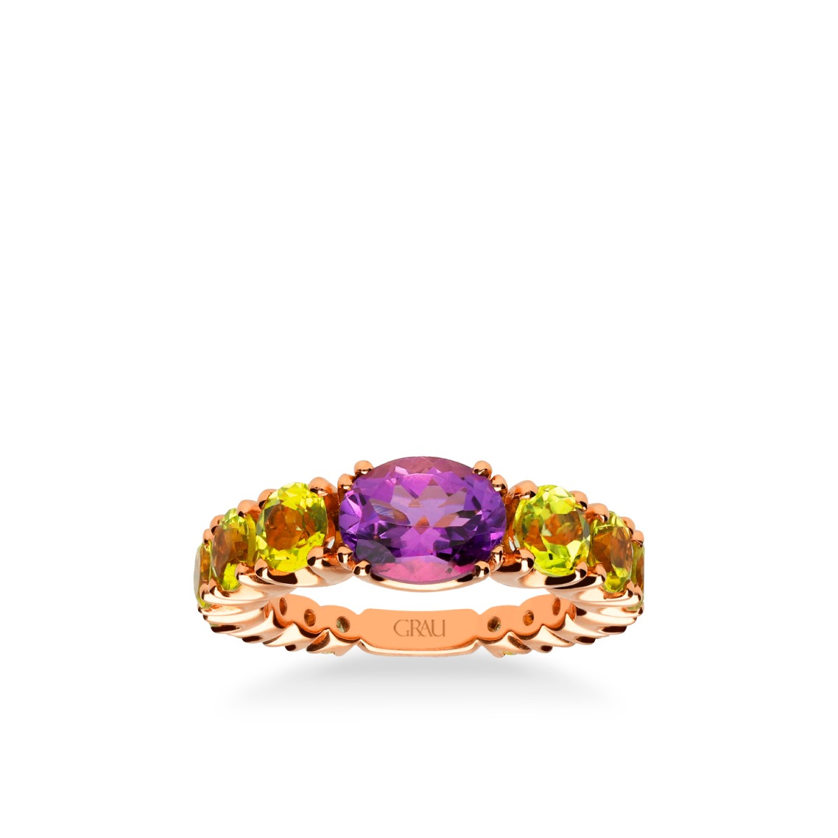 Anillo Good Mood Amatista y Peridoto Verde