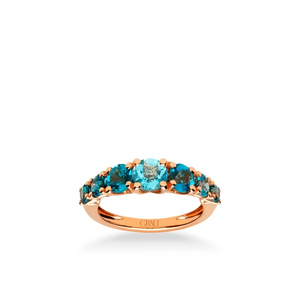 Anillo Good Mood Oro Rosa y Topacios