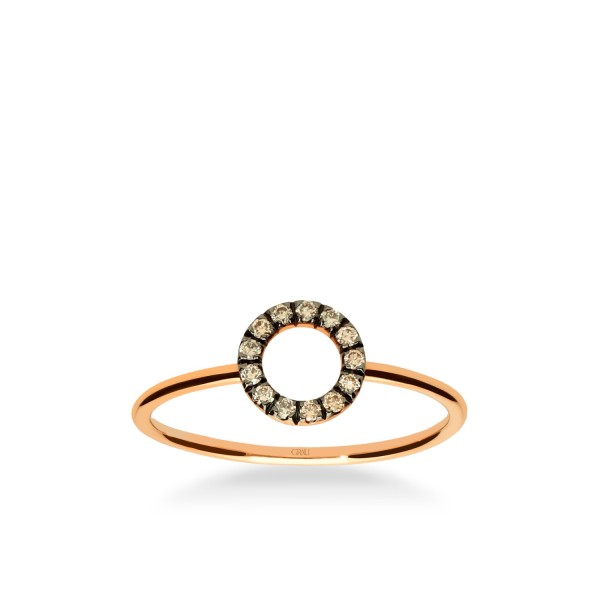 Anillo Fino Tiny Charms Oro Rosa y Diamantes
