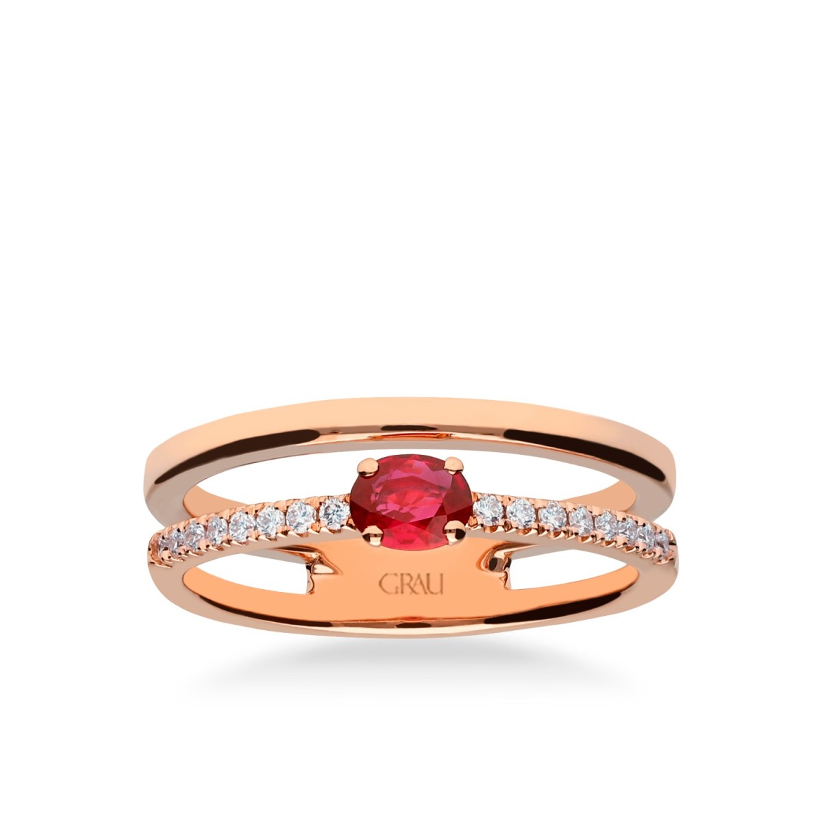 Double Diamond and Ruby Ring