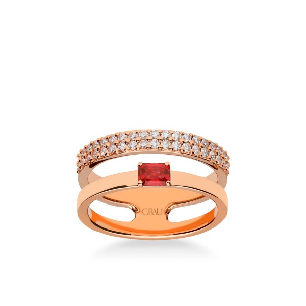 Double Diamond and Ruby Ring