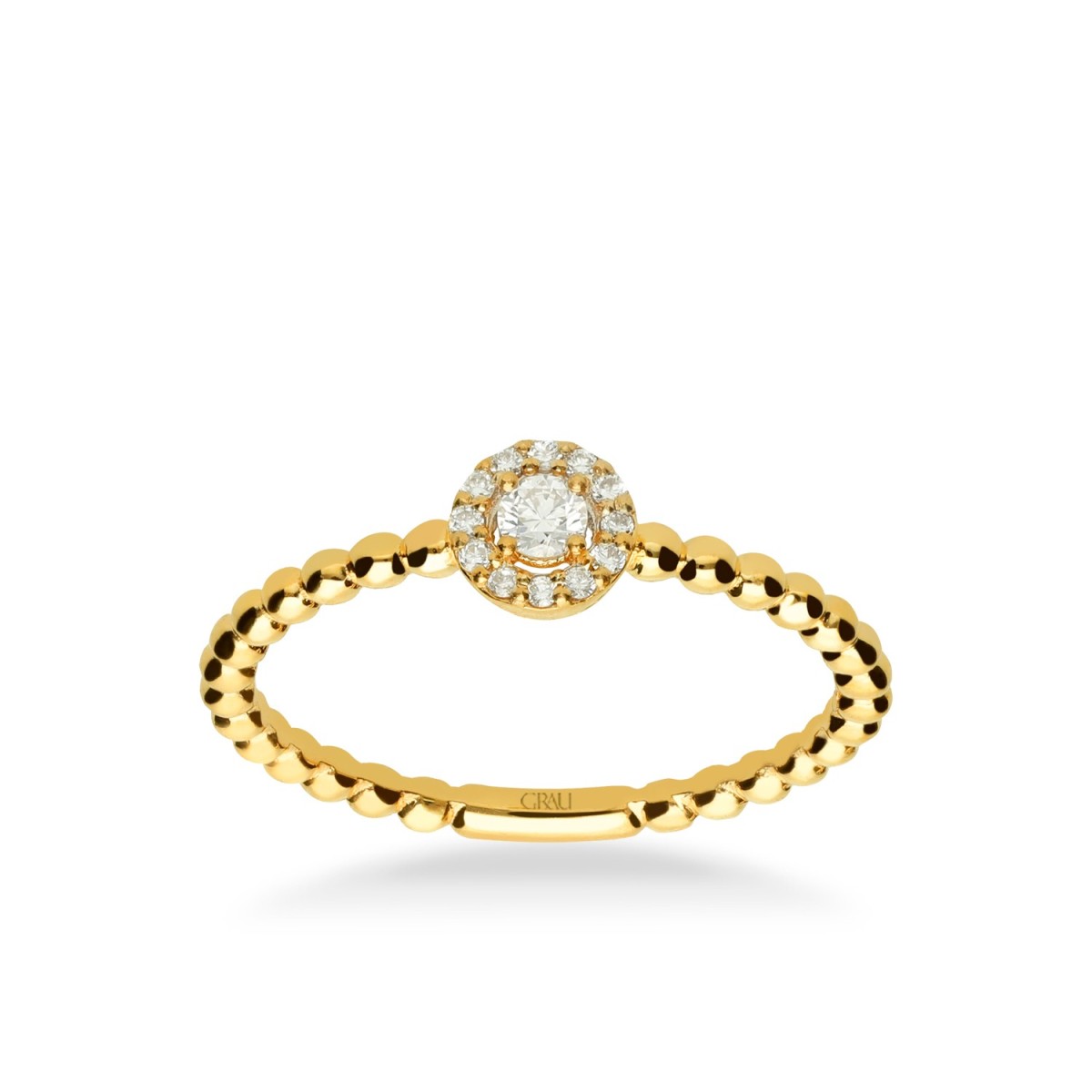 Rosette Ring Bollicine Yellow Gold and Diamonds