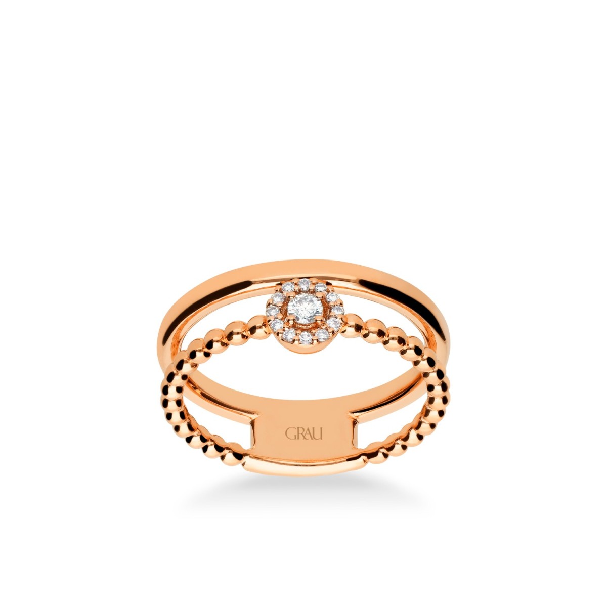Bollicine Double Rosette Rose Gold Ring