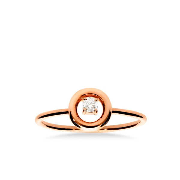 Small brilliant circle ring Grau