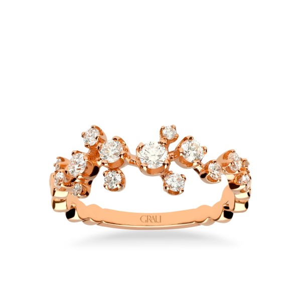 Anillo Aura Diamantes Oro Rosa