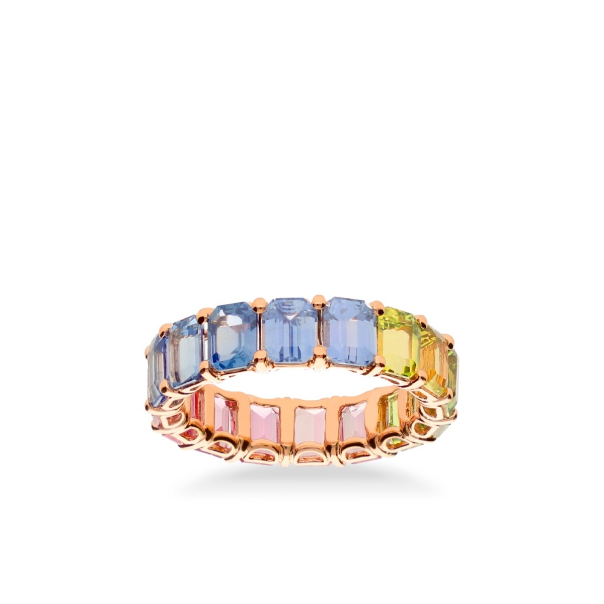 Grau Multicolored Sapphires Rose Gold Ring