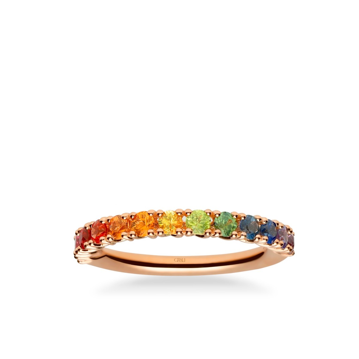 Grau Multicolor Rose Gold Ring