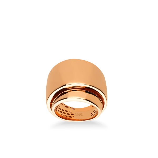 Grau wide gold band ring