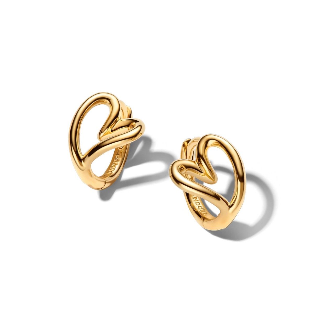 Pandora Organically Shaped Heart Small Hoop Earrings