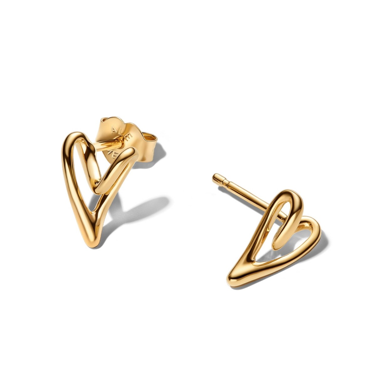 Pandora Organically Shaped Heart Stud Earrings