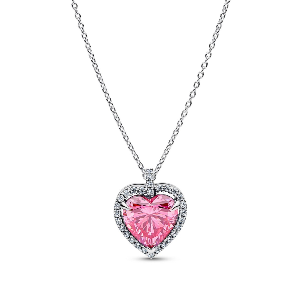 Pandora Pink Halo Heart Necklace