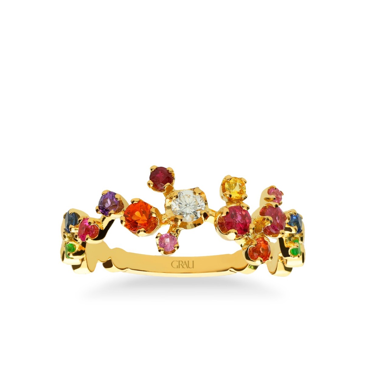 Ring Aura Sapphires Yellow Gold