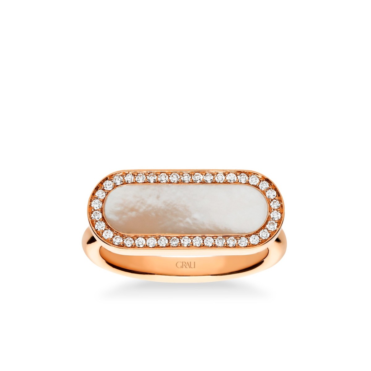Rose Gold and Mother of Pearl Halo Ring