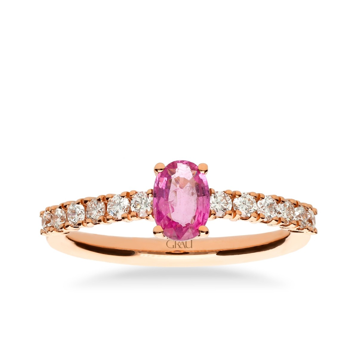 Anillo Grau Oro Rosa y Zafiro Rosa