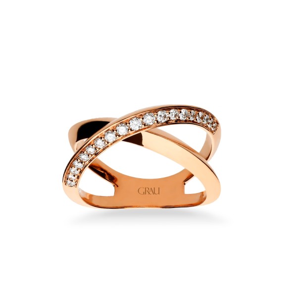 Anillo Cruzado Oro Rosa