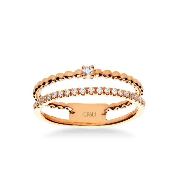 Anillo Dos Niveles Oro Rosa