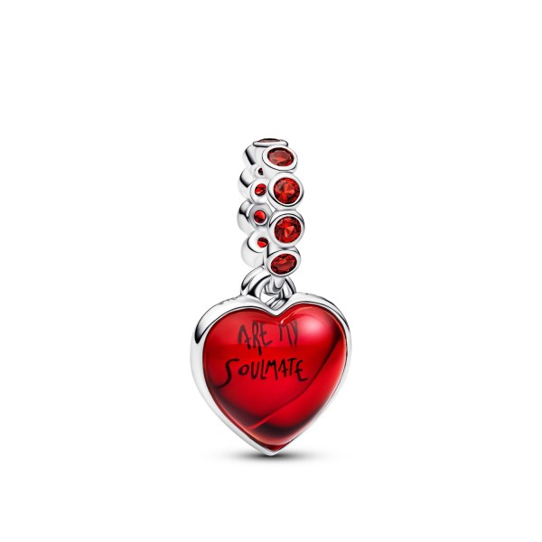 Charm Doble Cor Cristall de Murano Vermell